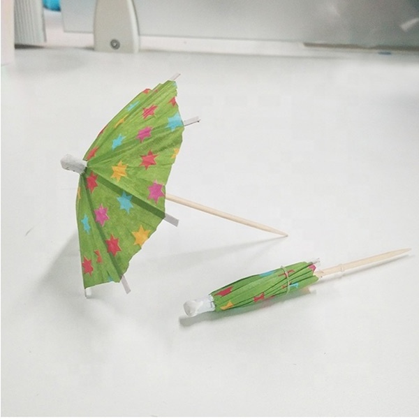 Colorful Five Stars Party Bread Fruit Cake Mini Umbrella Toothpicks