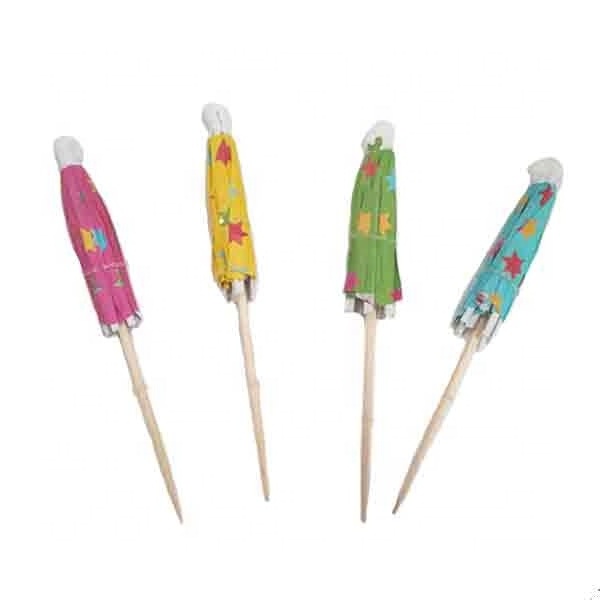 Colorful Five Stars Party Bread Fruit Cake Mini Umbrella Toothpicks