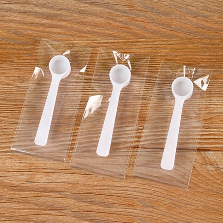 1.2ml 0.5g PP for Coffee Grains Powders Spoon Short Handle Plastic Measuring Scoop