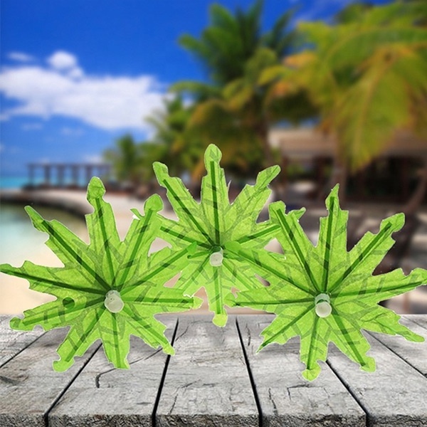 Green Tropical Coconut Palm Tree Paper Cocktail Umbrellas Picks