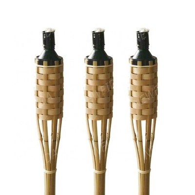 Party Supplies Classic Weave Metal Oil Canister Bamboo Tiki Torches