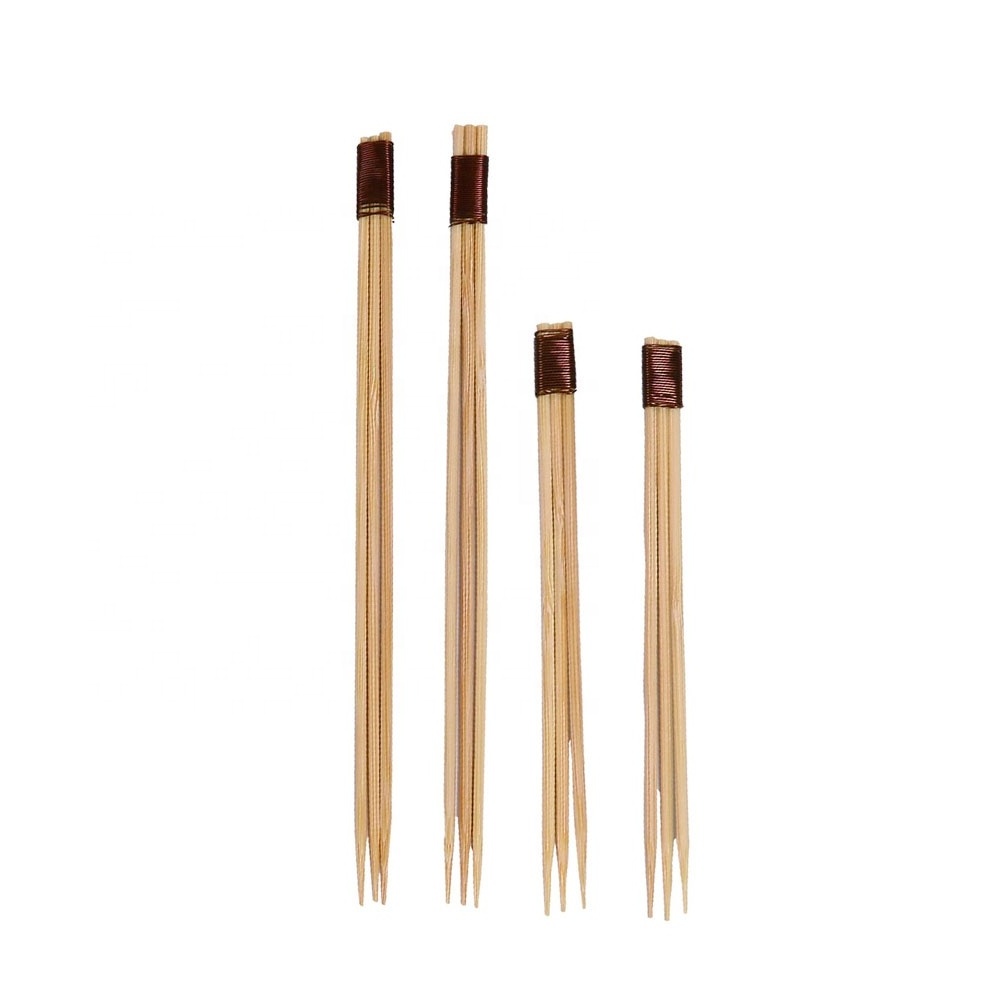 Hotel Supplies Food Sticks with Copper Wire Tied End Three Prong Bamboo Pick