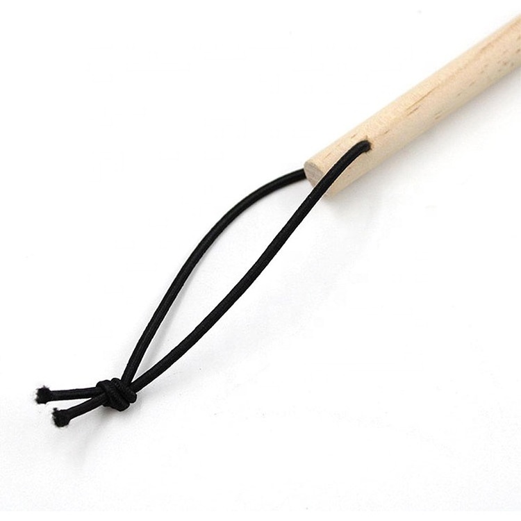 Extra Large Stable Manual Fly Flap Wooden Handle Leather Beetle Swatter Fly Catcher