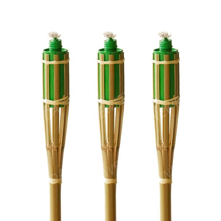 Party Supplies Classic Weave Metal Oil Canister Bamboo Tiki Torches