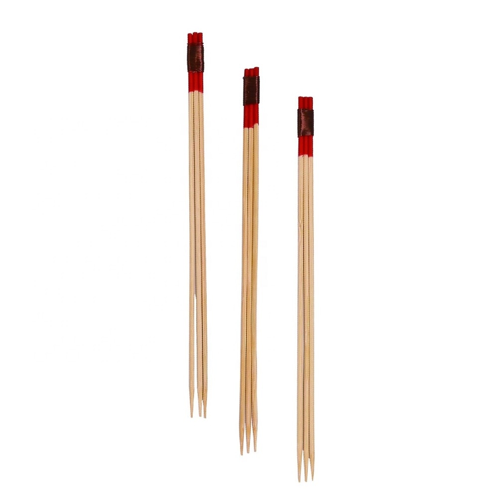 Hotel Supplies Food Sticks with Copper Wire Tied End Three Prong Bamboo Pick