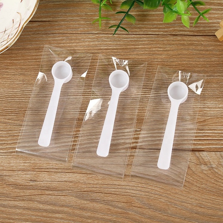 1.2ml 0.5g PP for Coffee Grains Powders Spoon Short Handle Plastic Measuring Scoop