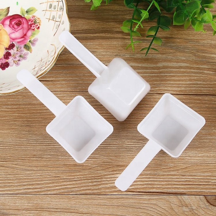 30ml 15g Flat Bottom Kitchen Salt Spoon White Plastic Washing Powder Scoop