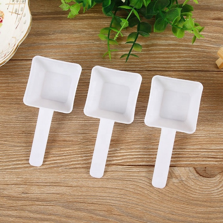 30ml 15g Flat Bottom Kitchen Salt Spoon White Plastic Washing Powder Scoop