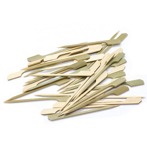 Eco-friendly Biodegradable Bbq Grilling Bamboo Paddle Skewer Sticks