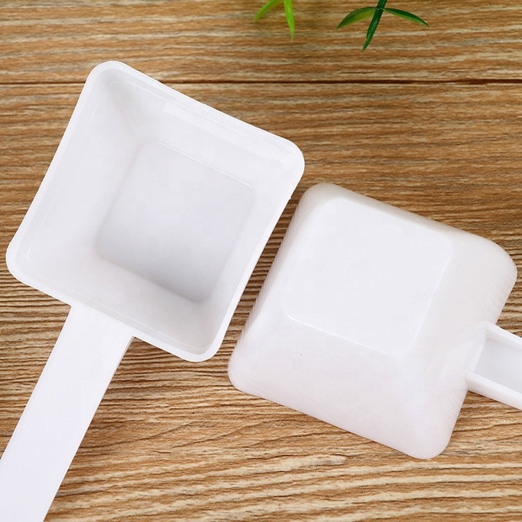 30ml 15g Flat Bottom Kitchen Salt Spoon White Plastic Washing Powder Scoop