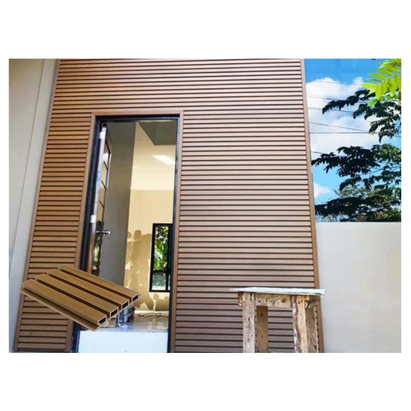 Wood Slat Outdoor Waterproof Wall Cladding Revestimiento Exterior Wpc Panel