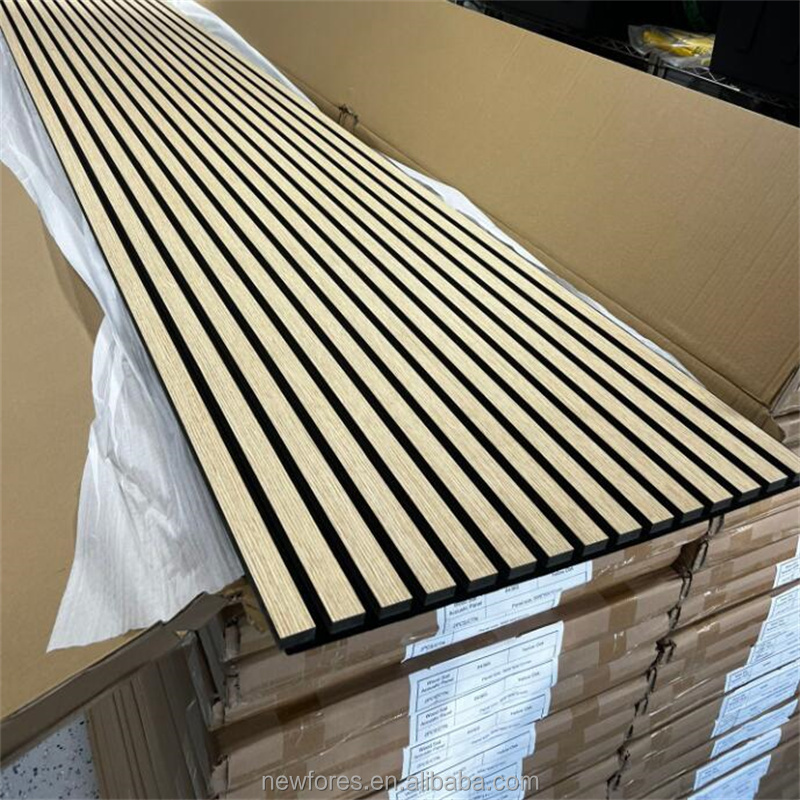 Materials Acoustic Wooden Slats Board Noise Cancelling Fences Panel