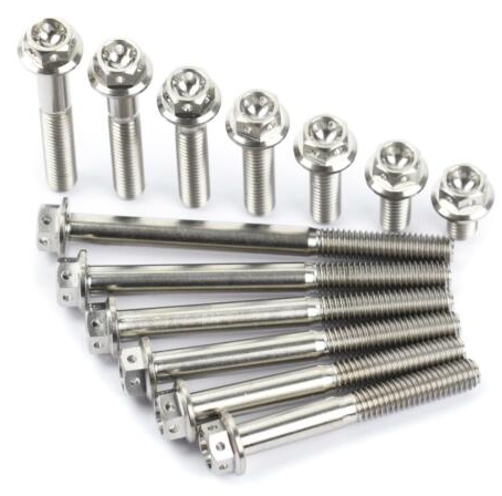 Titanium Flange head Bolts titanium motorcycle bolt GR5 titanium hex bolts with hole