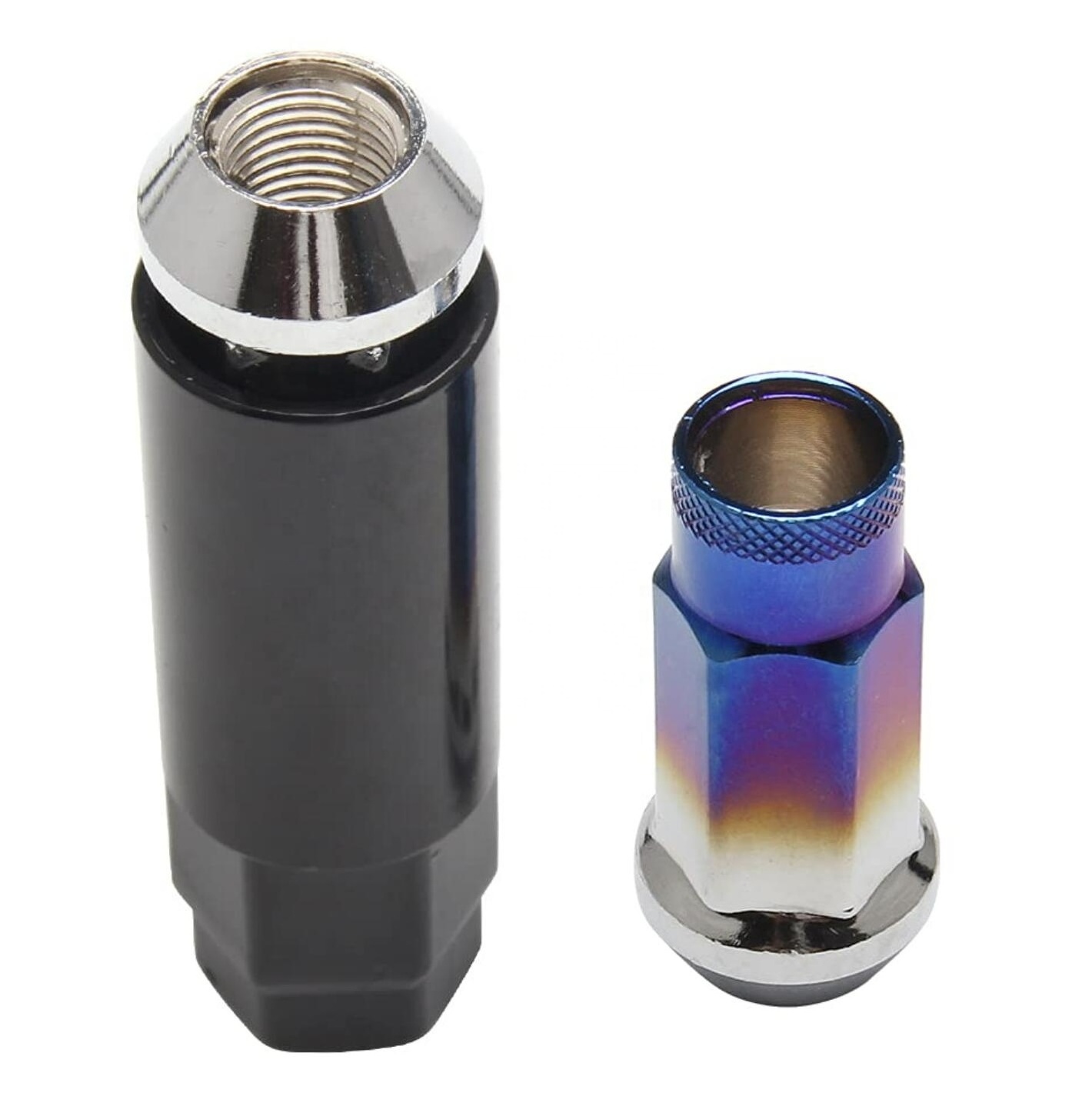 In Stock High-end Custom Open End Lug Nut Set M14 Rainbow Titanium Wheel Nut Bolt