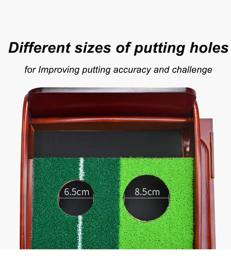 Hot Selling Golf Training Aid Wood Indoor Outdoor Golf Putter Trainer Practice Set  Putting Green Training Mat for Golf Swing