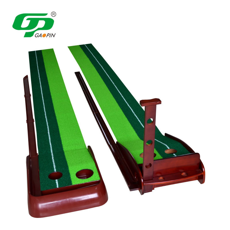 Hot Selling Golf Training Aid Wood Indoor Outdoor Golf Putter Trainer Practice Set  Putting Green Training Mat for Golf Swing