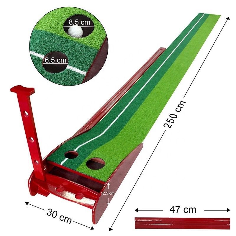 Hot Selling Golf Training Aid Wood Indoor Outdoor Golf Putter Trainer Practice Set  Putting Green Training Mat for Golf Swing