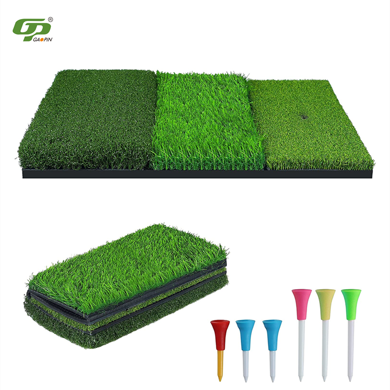 Hot Selling Folding Golf Swing Mat Practice 3 in 1 Turf Golf Hitting Mat for Chipping Driving Swing Ideal for Indoor or Outdoor