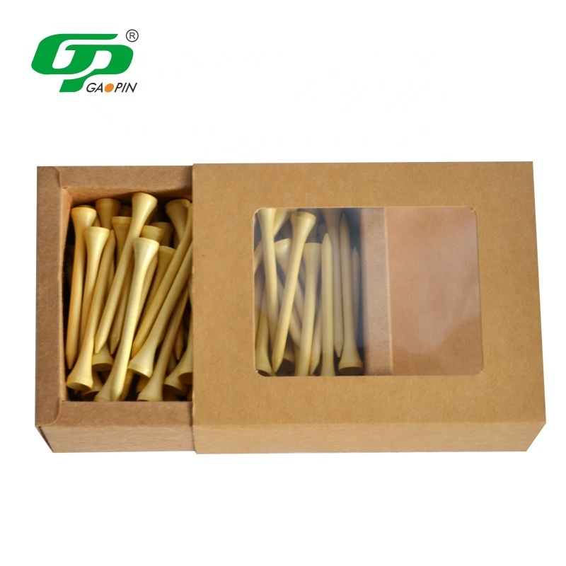 Professional Natural Wood Bamboo Golf Tees Pack Custom Logo Printing  Golf Tees Durable Friendly Biodegradable Material Golf Tee