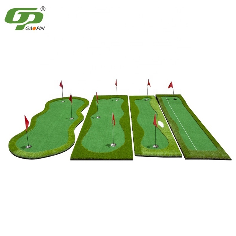 Mini Golf Course Collection Outdoor Golf Putting Mat Artificial Green Grass Carpet Putting Green Practicing at Home