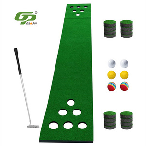 Putting Battle Mat Portable 2 Side 2-on-2 Golf Putting Green Outdoor Indoor Golf Putting Game Grass Mat