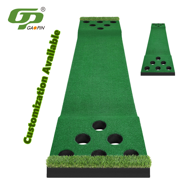 Putting Battle Mat Portable 2 Side 2-on-2 Golf Putting Green Outdoor Indoor Golf Putting Game Grass Mat