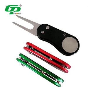 Wholesale Golf Accessories Foldable Golf Divot Tool Custom Logo Colorful  Golf Divot Repair Tool With Ball Maker