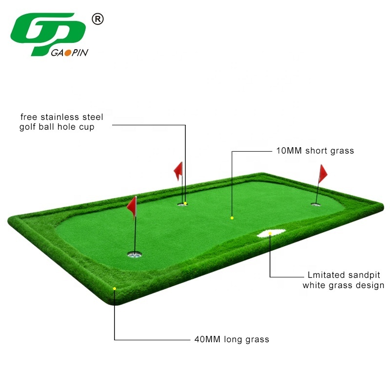 GP Custom Mini Golf Outdoor Indoor Golf Putting Green Mat Golf Training Aids Artificial Grass Practice Putting Green Mat