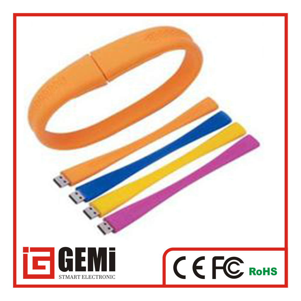 2024 Cheapest Colorful Silicone WristBand USB Flash Drive 4gb 8gb 16gb 32gb Bracelet usb memoria with Custom Logo