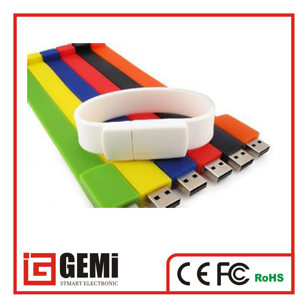 2024 Cheapest Colorful Silicone WristBand USB Flash Drive 4gb 8gb 16gb 32gb Bracelet usb memoria with Custom Logo