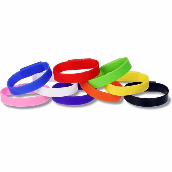 2024 Cheapest Colorful Silicone WristBand USB Flash Drive 4gb 8gb 16gb 32gb Bracelet usb memoria with Custom Logo