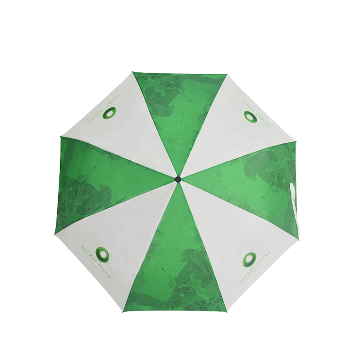 Promotional 2021 folding umbrella with logo umbrella green and white oem umbrella parapluie