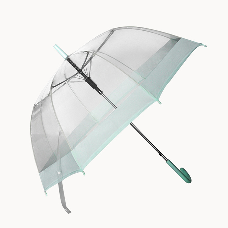 Competitive clear straight poe dome shape umbrella transparent supplier from China