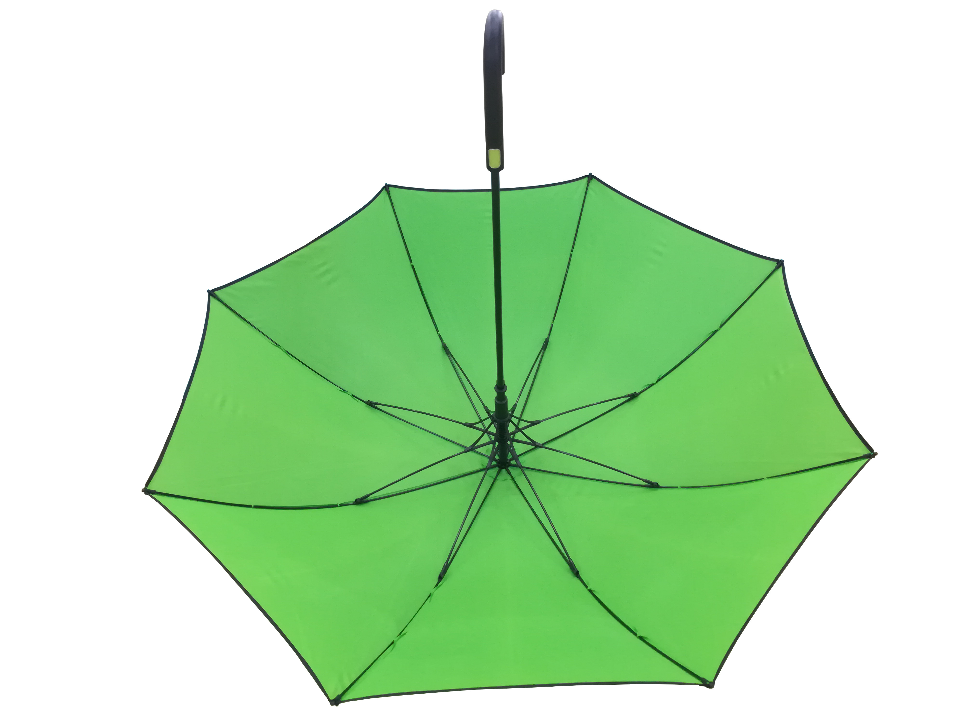 Fresh fluorescent green color auto open straight umbrella with hook handle