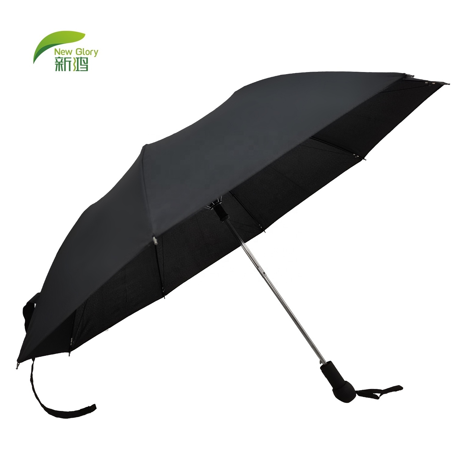 Hot sale  2 fold automatic black umbrellas cantilever outdoor big umbrella