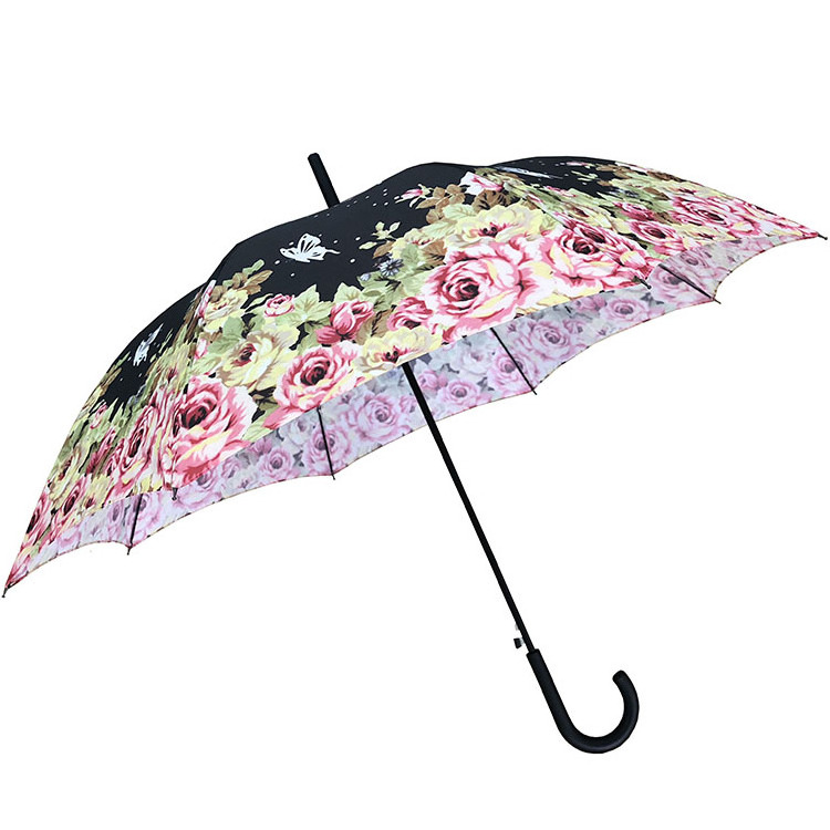 New Invention Promotion Full Straight Umbrella Advertising Umbrella custom umbrella flower print