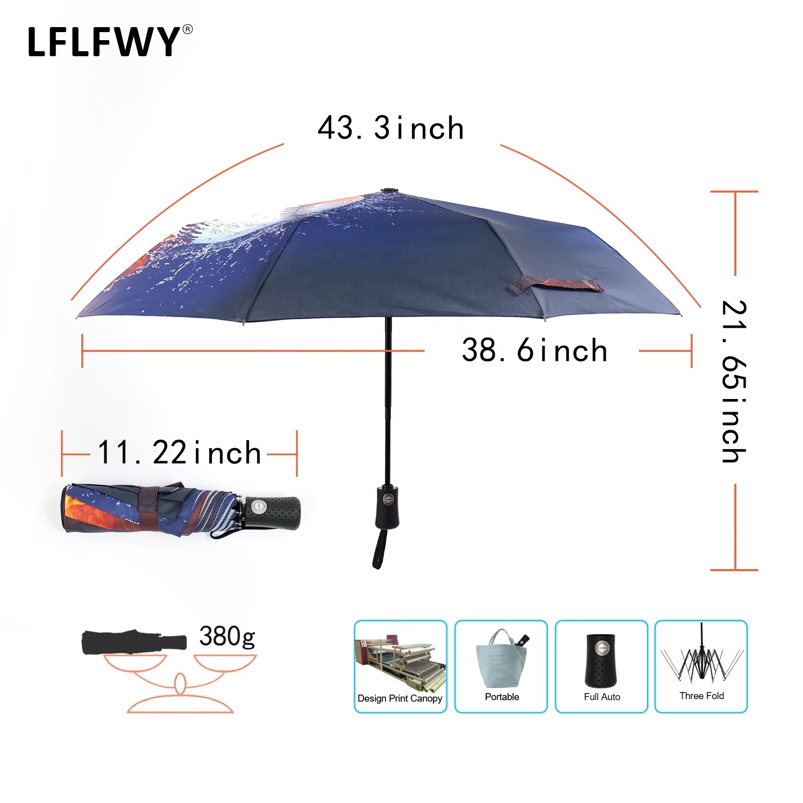 Portable promotional fashion wind resistant outdoor 21 inches 8 ribs rain umbrella for the rain