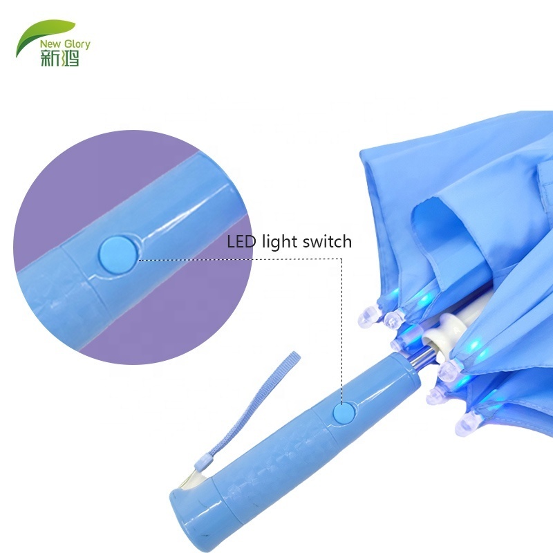 Custom led light umbrella lighting umbrella transparent Luminous umbrella with Flashlight Function