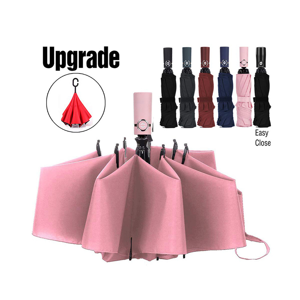 Promotional Top Wholesale Compact Foldable Umbrella Auto Open Paraguas Automatic Sun Travel Folding Umbrella 2 person