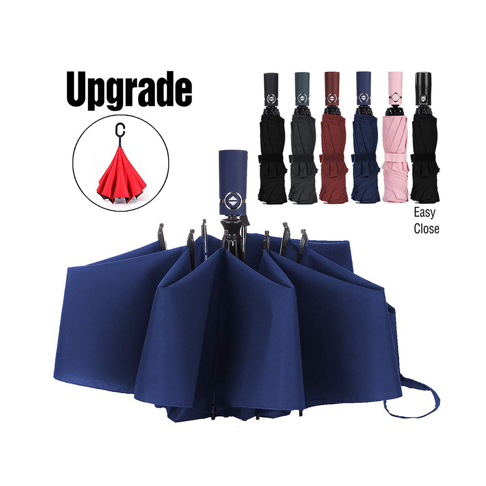 Promotional Top Wholesale Compact Foldable Umbrella Auto Open Paraguas Automatic Sun Travel Folding Umbrella 2 person