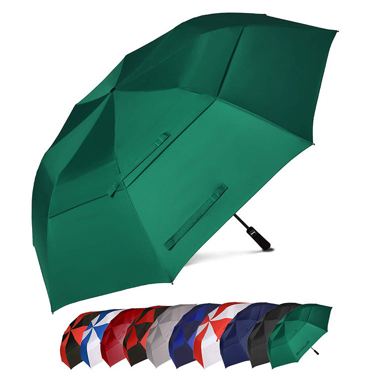 Hight quality Full FRP Big Bunnings Golf Umbrella With Logo Print Windproof Long Handle bias