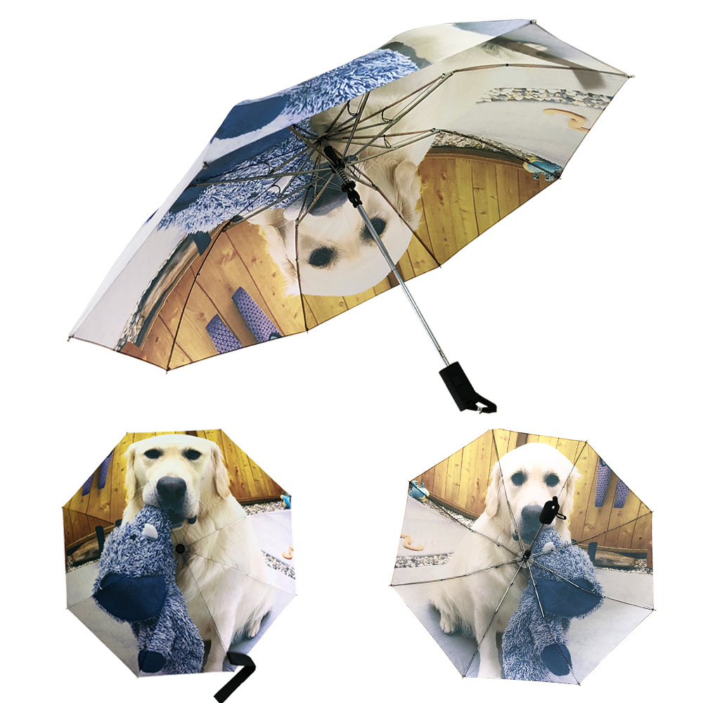 New Design Low MOQ Factory Supply Digital Printed Custom Made Automatic Umbrella Full Photo Printing Umbrellas