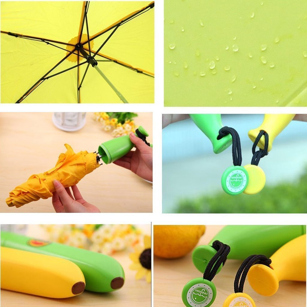 Promotion Print Banana Shaped Folding Umbrella