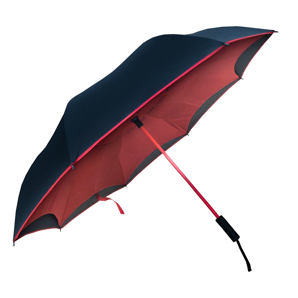 Custom double canopy new design up side down automatic reverse double layer umbrella with logo print