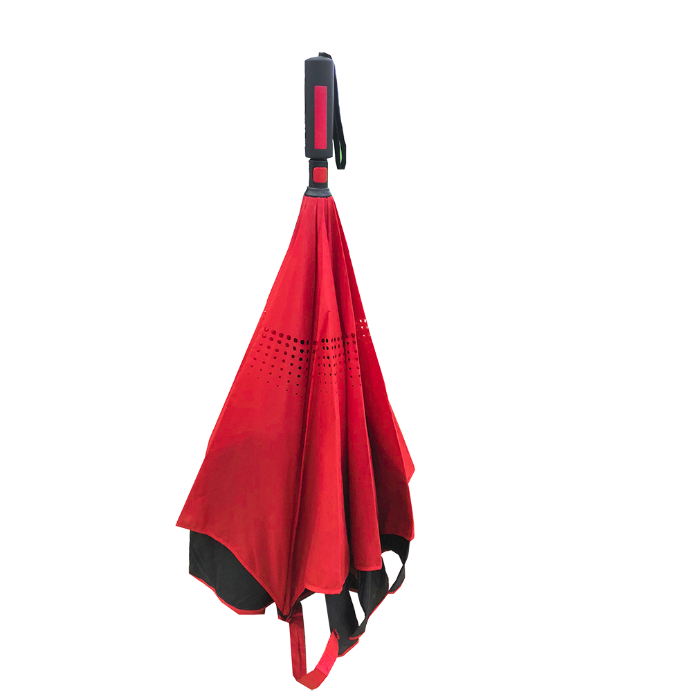 Custom double canopy new design up side down automatic reverse double layer umbrella with logo print