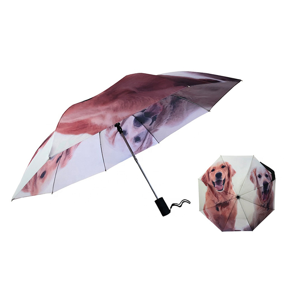 Factory direct fashion digital printing dog umbrella 2 fold umbrella