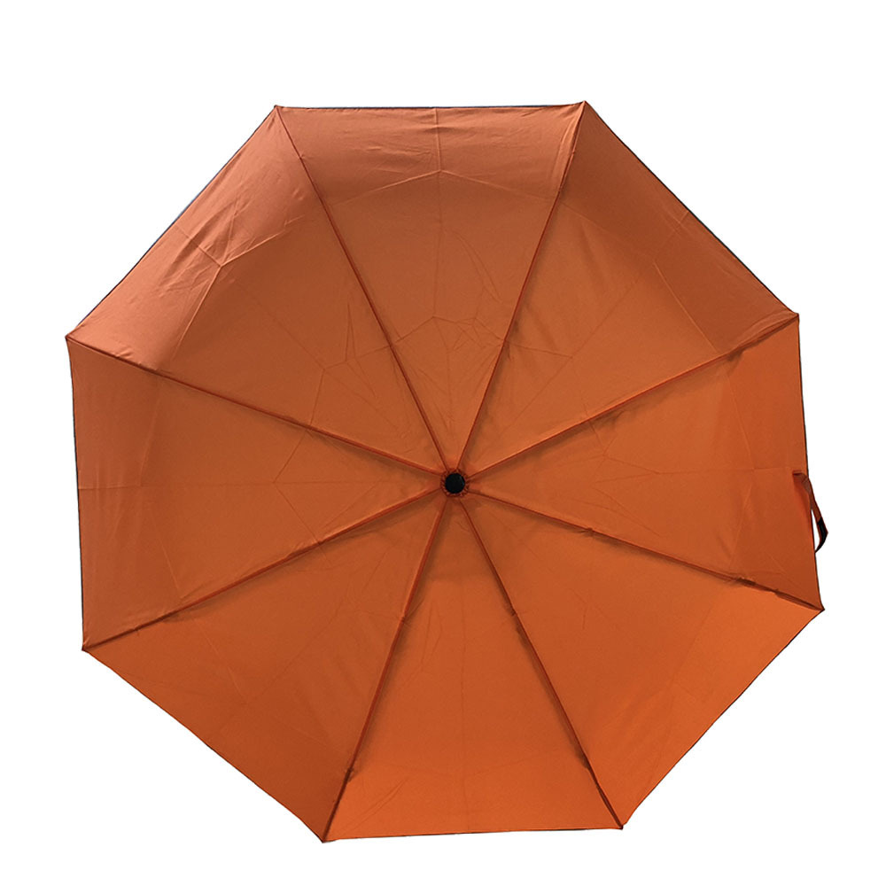 High quality lightweight one hand operation promotional orange folding umbrella with reflective edge