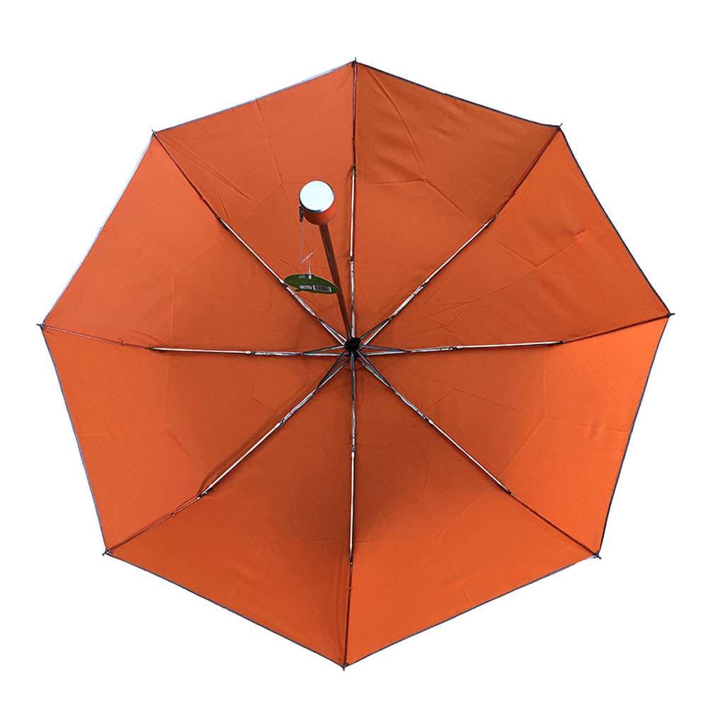 High quality lightweight one hand operation promotional orange folding umbrella with reflective edge