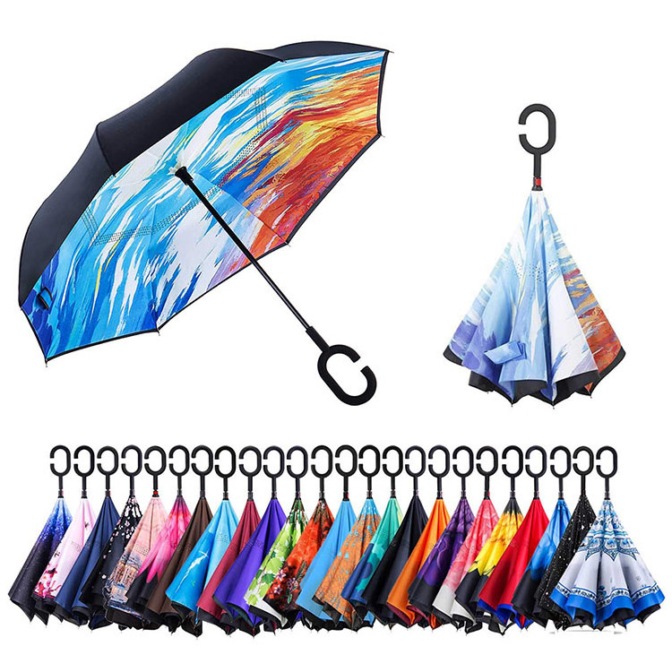 Reversible inverted paraguas double-layer waterproof unbreakable umbrella