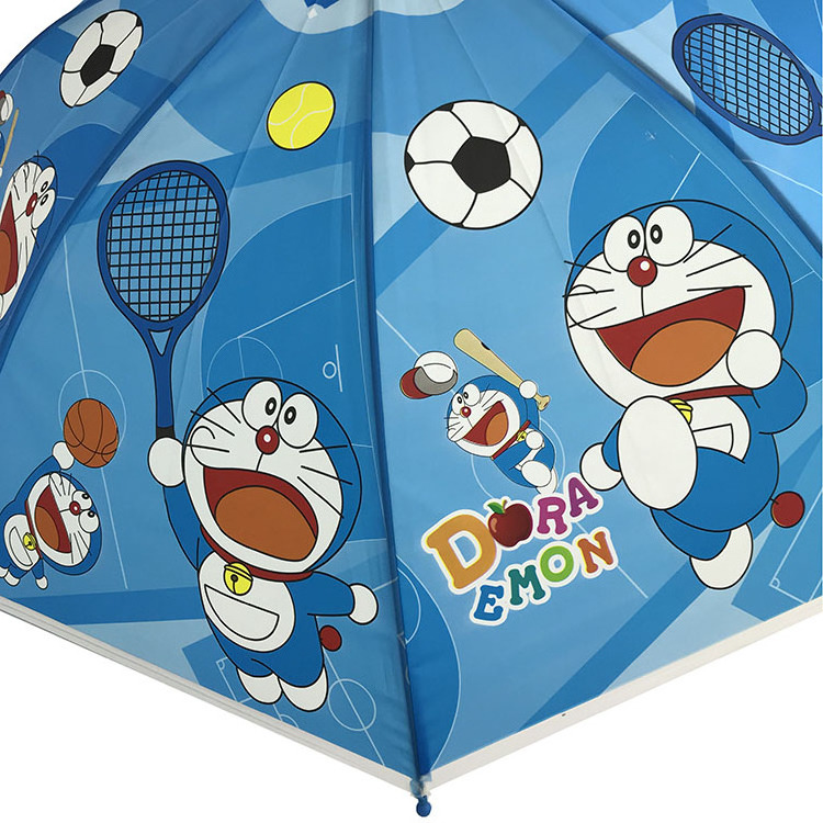 Hot Sale  Blue POE Heart Transfer Printing Design Straight Kids Umbrella Cartoon